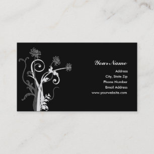 White and Grey Mum Silhouette Business Card
