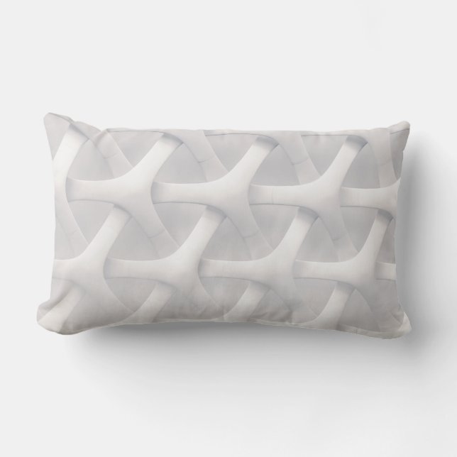 White and grey optical illusion lumbar cushion (Front)