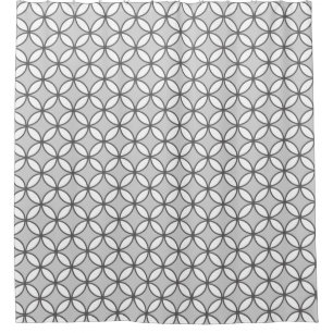 White and grey overlapping circles pattern shower curtain