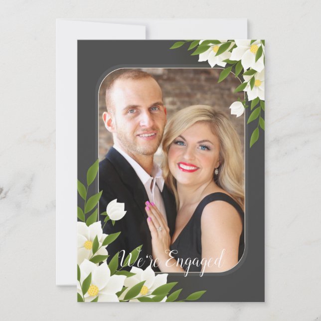 White and Grey Photo Announcement or Invitation (Front)