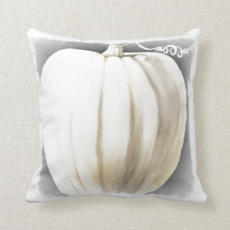 White and Grey Pumpkin Accent Pillow Throw Pillow