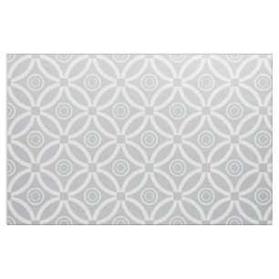 White And Grey Retro Geometric Pattern Fabric