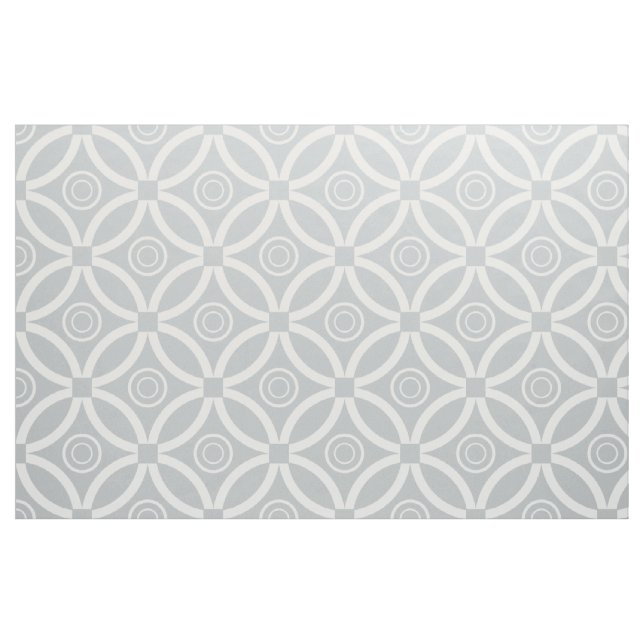 White And Grey Retro Geometric  Pattern Fabric (Fat Quarter)