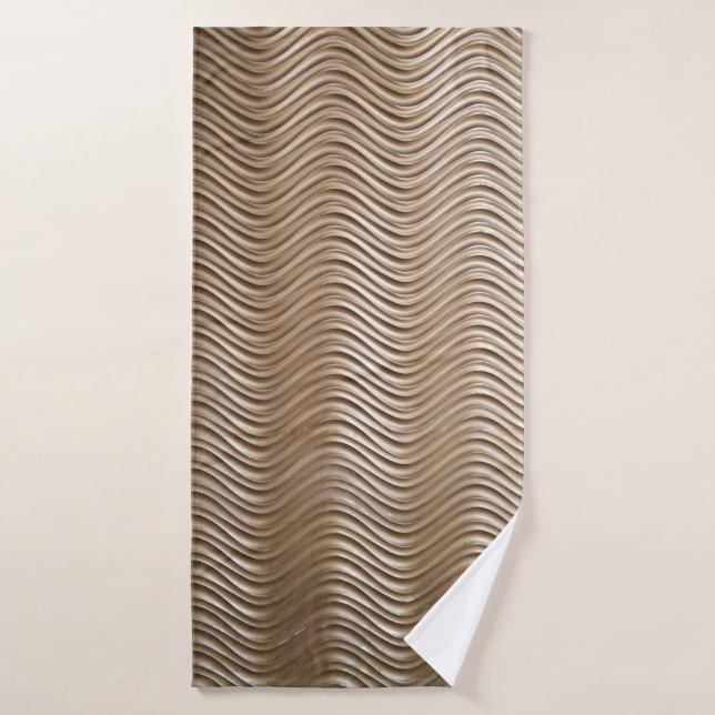 White and grey striped textile bath towel (Bath Towel)