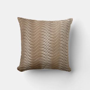 White and grey striped textile cushion