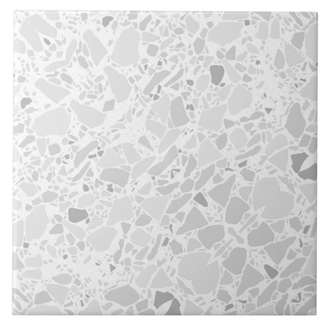 White and Grey Terrazzo Modern Simple Tile (Front)