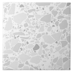 White and Grey Terrazzo Modern Simple Tile