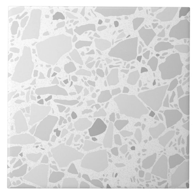 White and Grey Terrazzo Modern Simple Tile (Front)
