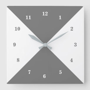 White and Grey Wall Clock - Custom Colour