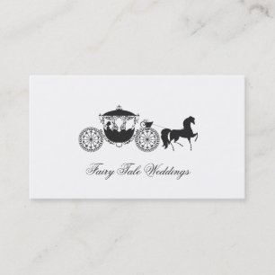 White And Grey Wedding Horse & Carriage Business Card