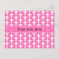 White and Hot Pink Fleur de Lis Pattern