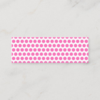White and Hot Pink Polka Dots Mini Business Card