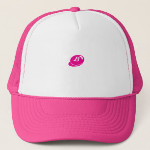 White and Hot Pink with "B" Letter Stylish Cute Trucker Hat