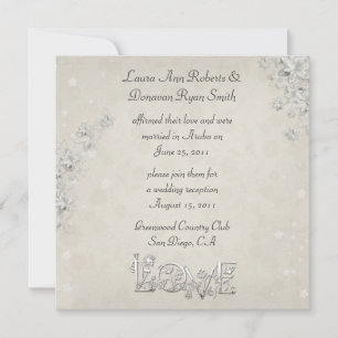 White and Ivory Floral Love Post Wedding Invitation