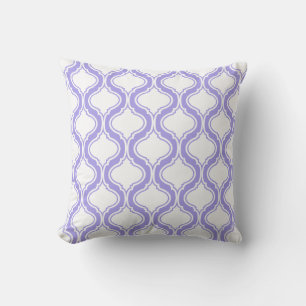White And Lavender Geometric Pattern Cushion
