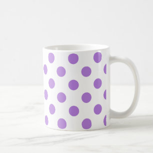 White and Lavender Polka Dots Coffee Mug