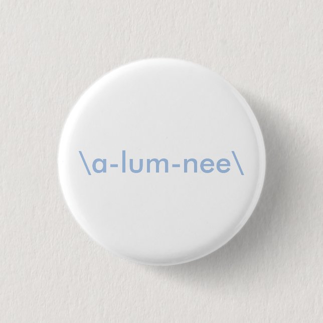 White and Light Blue Alumnae Button (Front)