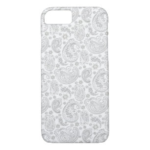 White And Light-Grey Vintage Paisley Pattern iPhone 8/7 Case