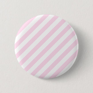 White and Light Pink Stripes. 6 Cm Round Badge