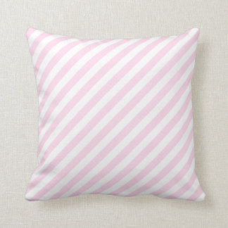 White and Light Pink Stripes. Cushion