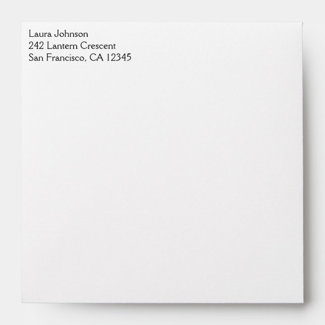 White and Lime Green Damask  Square Envelope (Front)