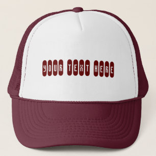 White and Maroon colour Your Custom Text Here Name Trucker Hat