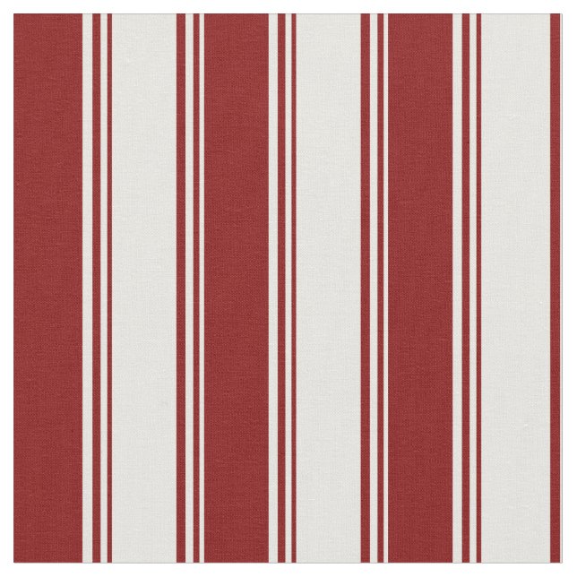 White and Maroon Coloured Stripes Fabric (Close Up)