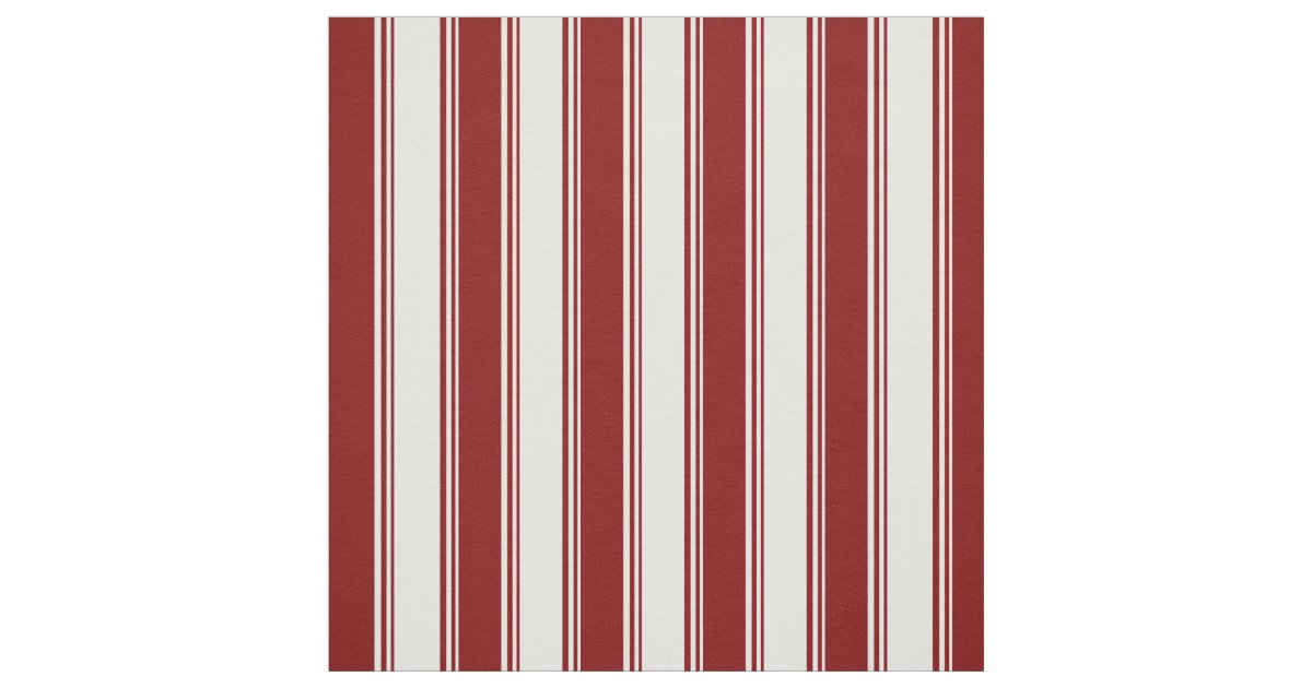 White and Maroon Coloured Stripes Fabric Zazzle.co.uk