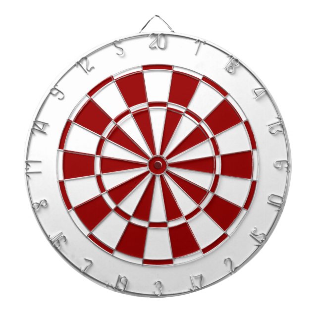 white and maroon dartboard (Front)