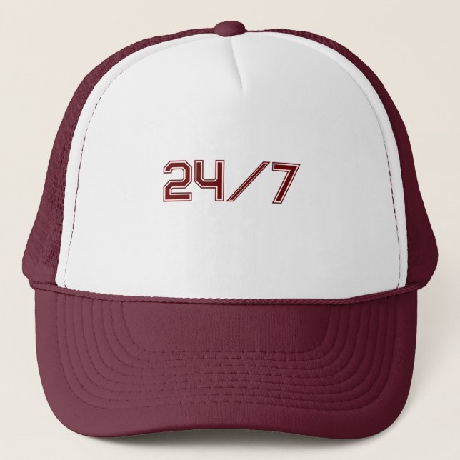 White and Maroon Hats Caps Baseball Trucker (Front)