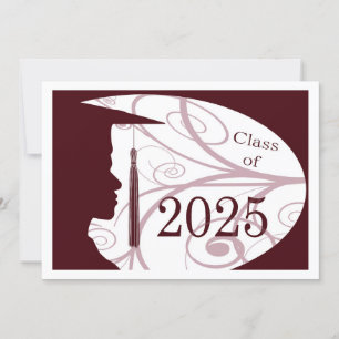 White and Maroon Man Silhouette 2025 Card