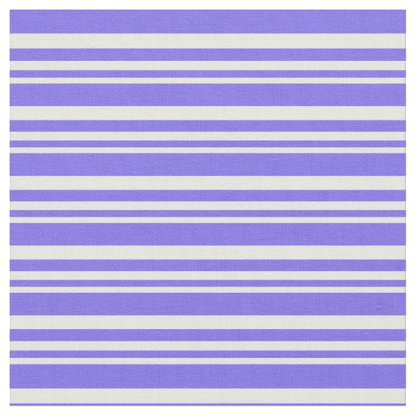 Medium Slate Blue and White Stripes Fabric | Zazzle.co.uk