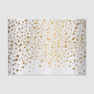 White and Metallic Gold Confetti Tissue Paper