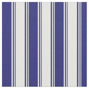 White and Midnight Blue Coloured Pattern Fabric