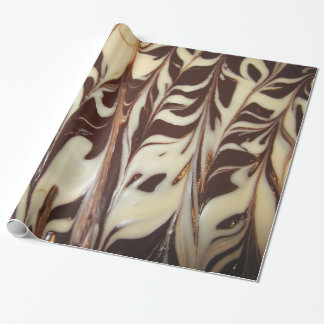 White and Milk Chocolate Swirls Wrapping Paper