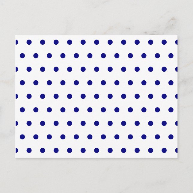 White and Navy Polka Dots Postcard (Front)