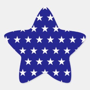 White and Navy Star Pattern Star Sticker