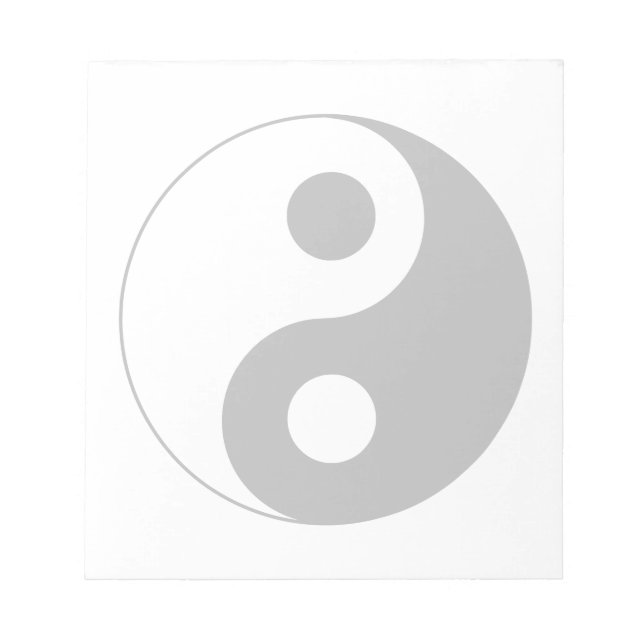 White and Opaque Black Yin and Yang Symbol Notepad (Front)
