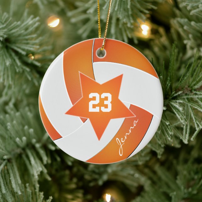 White and Orange All Star Volleyball Ceramic Tree Decoration (Tree)