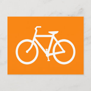 White and Orange Bike Postcard