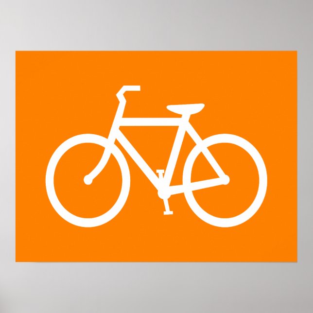White and Orange Bike Poster (Front)