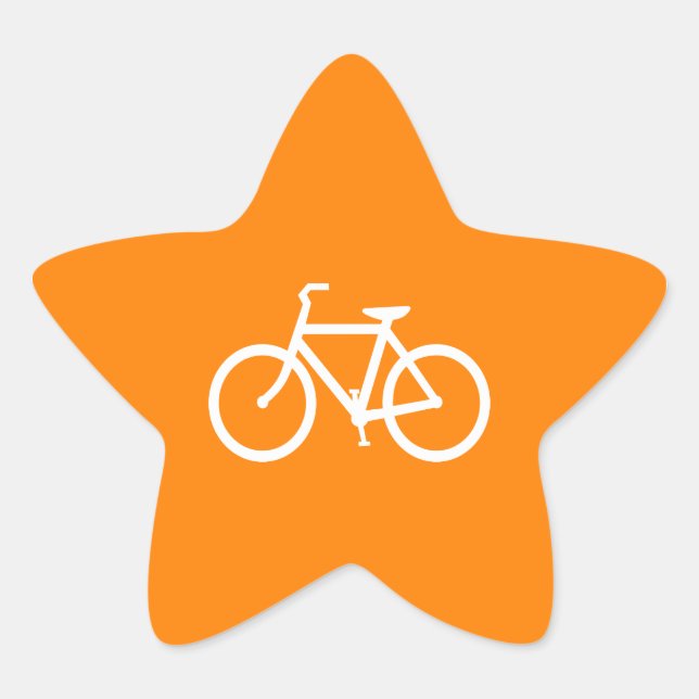 White and Orange Bike Star Sticker (Front)