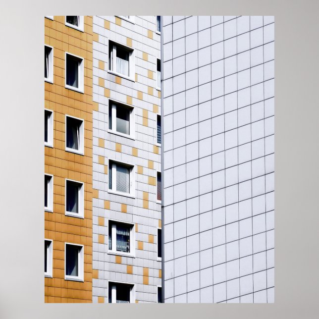White and orange building poster (Front)