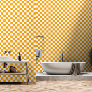 White and Orange colour peel and stick Wallpaper
