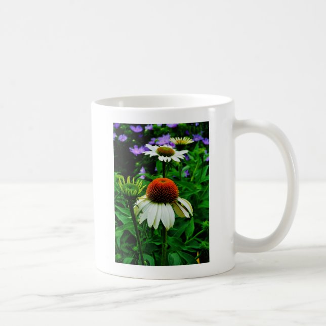 White and Orange ConeFlowers Coffee Mug (Right)