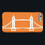 White and Orange London Bridge Silhouette Barely There iPhone 6 Case<br><div class="desc">White and Orange London Bridge Silhouette</div>