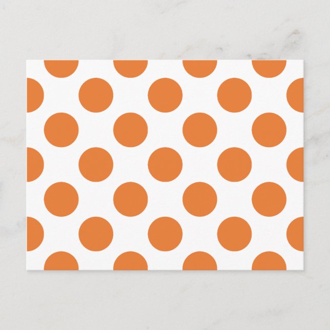 White and Orange Polka Dots Postcard (Front)
