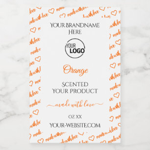 White and Orange Word Cloud Product Labels Logo
