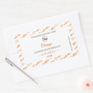 White and Orange Word Cloud Product Labels Logo