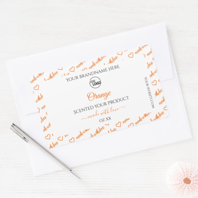 White and Orange Word Cloud Product Labels Logo (Envelope)
